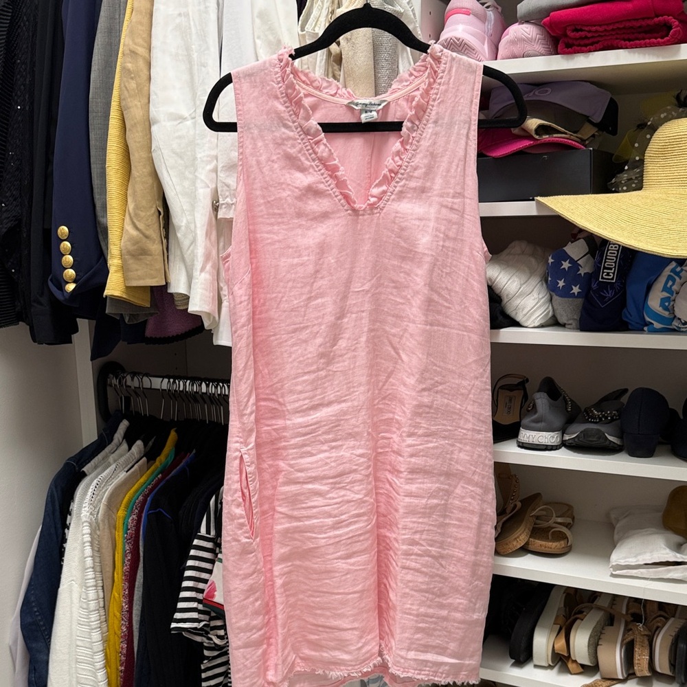 Tommy Bahama Pink Medium linen dress with cotton lining